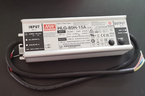 HLG-80H-15A 15v 5A 80W Dimmable LED Driver Lampu, Pasokan Daya Led Konstan