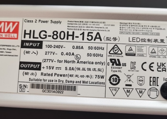 Meanwell Driver Seri HLG 40W 60W 80W 100W 120W 150W 185W Waterproof Driver IP65 IP67 12V 15V 24V 36V 48V 56V
