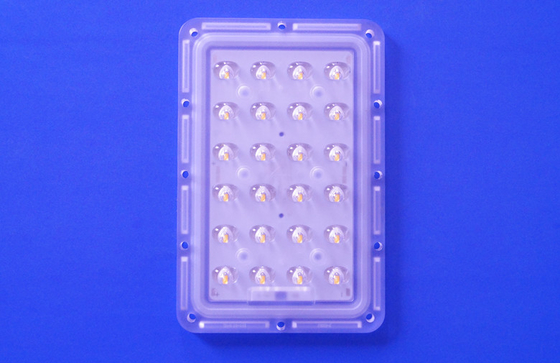 24 Poin 145x75 Derajat Lensa Optik Street Light Asymmetric Led Dengan 3535 Modul PCB