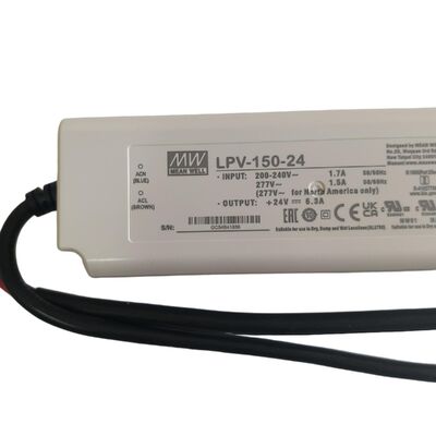 Catu Daya Tahan Air IP67 Output Tunggal 150W 24V Massal untuk Pencahayaan Dalam Ruangan LED