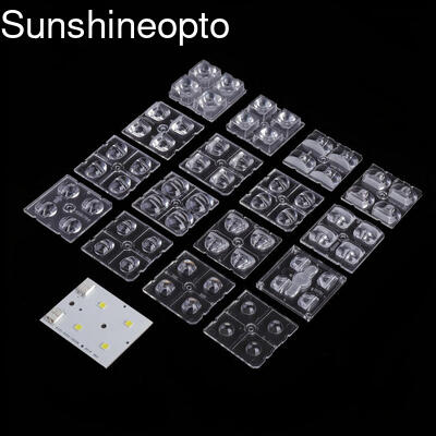 Grosir lensa optik LED 50x50mm dengan sudut pandang ganda untuk lampu jalanan dan banjir