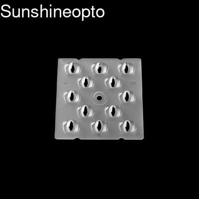 12 In 1 SMD 3030 LED Lens Array Lensa Optik 50x50mm untuk Lampu Jalan LED