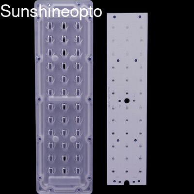 Lensa Lampu Jalan LED SMD 3X12 36 LED 3030 3535 dengan Sudut Sinar 65x150 Derajat PC Kelas Optik Distribusi Cahaya Vertikal