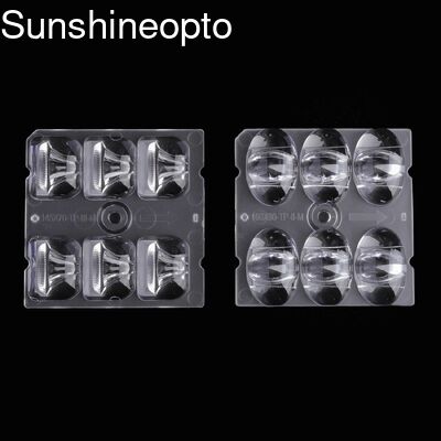 Grosir Lensa LED kelas optik PC/PMMA 50x50mm dengan 95% Transmittansi untuk Pencahayaan LED