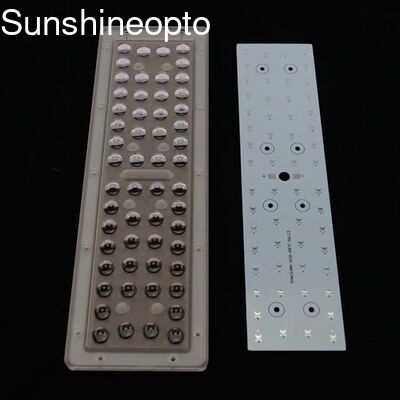 Lensa LED Kolimator Sudut Sinar Ganda PC 50W dengan Papan PCB Led SMD 3030 untuk Lampu