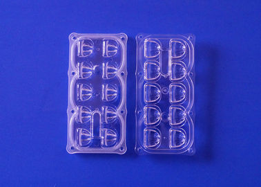 10 Poin 135x55 Derajat Led Lens Array Persetujuan ROHS Bahan PC Kelas Optik