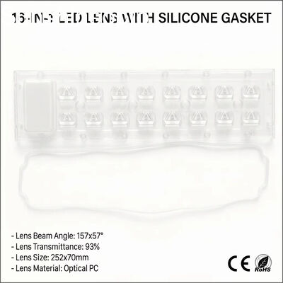 Lensa PC Optik Lensa Array LED IP65 Tahan Air 252×70mm untuk Modul Lampu Jalan LED