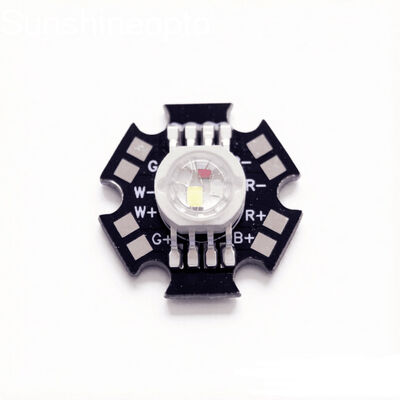 Modul LED RGBW 12W dengan Chip LED 4 Titik LED Daya Tinggi pada PCB Bintang Hitam untuk Penerangan Panggung