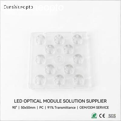 Lensa LED Teluk Tinggi 90 Derajat untuk Lensa PC Kelas Optik LED SMD 3030/5050 dengan Transmisi 91%